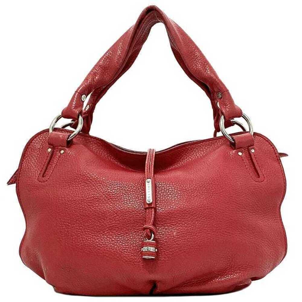 Celine Bittersweet Red Silver Tote Bag Shoulder Leather Shoulder Business